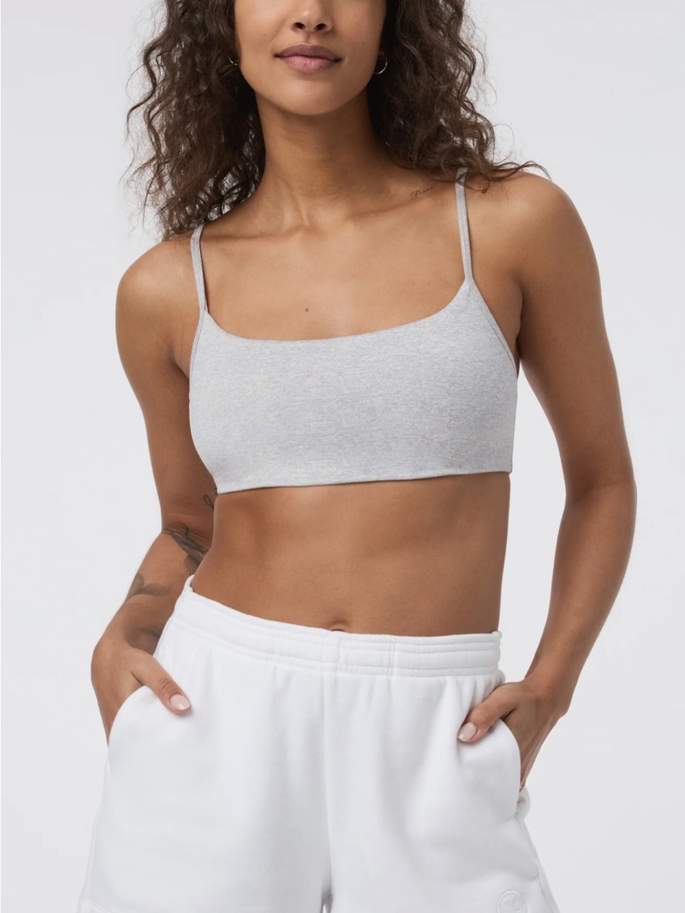 Vuori Seamless Scoop Bralette in Heather Gray
